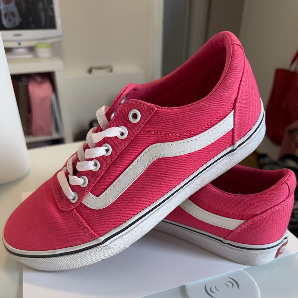 Vans Pink and White Women's Sneakers